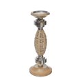 thumbnail image 1 of Oval Raffia Metal Pillar Candlestick 13.25", 1 of 3