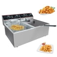 thumbnail image 1 of Friteuse Électrique Commerciale pour la Maison et le Restaurant – Friteuse à Huile en Acier Inoxydable à Double Réservoir 23 Qt/11 L, Paniers Doubles Détachables, Contrôle de Température Indépendant, 1500 W+1500 W, 1 of 8