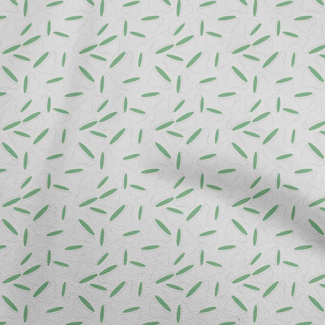 oneOone Georgette Viscose Sea Green Fabric Utensils Tea Cups Craft Projects Decor Fabric Printed By The Yard 42 Inch Wide