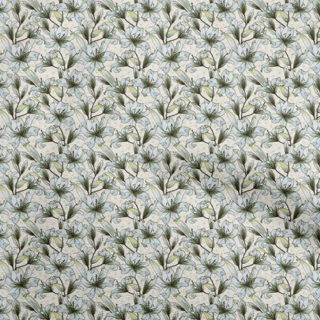 oneOone Polyester Spandex Dark Green Fabric Floral Sewing Material Print Fabric By The Yard 56 Inch Wide