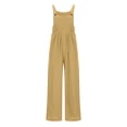 thumbnail image 4 of TIMIFIS Womens Baggy Jumpsuits Solid Color Wide Leg Overalls Fashion Casual Loose Cute Rompers Pants with Pockets, 4 of 6