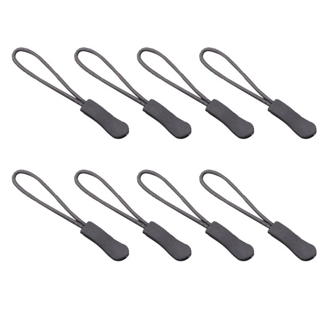 8 Pieces Zipper Pull Puller Lightweight Rope Tag Fixer Multi-Purpose Replacement Buckle Bags Suitcase Accessories Textiles Dark Gray