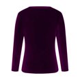 thumbnail image 4 of Besolor Hauts en Velours pour Femmes Col Rond T-Shirts Décontractés Confortables Manches Longues Blouses Tuniques en Velours Basiques, 4 of 5