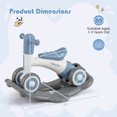 thumbnail image 3 of Costway 3 in 1 Rocking Horse with Detachable Balance Board and Height Adjustable Seat Grey&Blue, 3 of 10