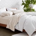 thumbnail image 1 of Bare Home Premium 1800 Collection 4-Piece Bed Sheet Set, Full, Heathered Pebble, 1 of 7