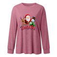 thumbnail image 4 of Qertyioot Chandail à Imprimé de Noël d'Hiver pour Femmes, Manches Longues, Col Rond Décontracté, Haut Mode à Enfiler, 4 of 5