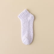Socks Solid Color Coral Velvet Adhesive Socks For Children. Winter Plush Thickened Warm And Non Slip Floor Socks Sports Socks