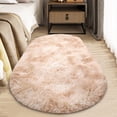 thumbnail image 4 of Hxlamzoo Fluffy Oval Area Rug, Soft Tie Dye Rug, Shaggy Colorful Rug, for Bedroom, Living Room, Teen Dorm, Baby Nursery, 11 Colors & 3 Sizes, 4 of 6
