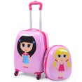 thumbnail image 1 of Costway 2Pc 12" 16" Kids Luggage Set Suitcase Backpack School Travel ABS, 1 of 9