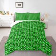 thumbnail image 2 of Erosebridal Green Checkered Bedding Comforter Set, Square Geometric Comforter Sets , Abstract Reversible Down Comforter, Lightweight Bedroom Decorative, 2pcs, 2 of 8