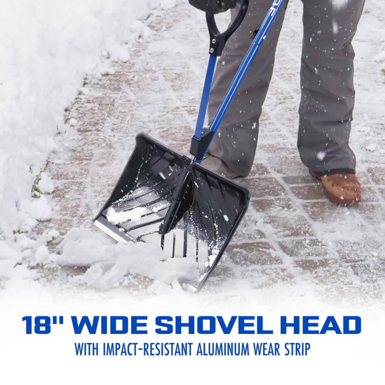 Snow Joe SJ-SHLV01 Pelle à neige anti-mal de dos Shovelution à manche à mécanisme à ressort