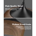 thumbnail image 4 of ELYONA Modern Pendant Light Walnut Wooden Pattern Dome Pendant Light Fixture Matte Black Metal Gold Inner Finish Adjustable Hanging Lighting for Kitchen Island Dining Room Office, 4 of 8