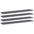 thumbnail image 1 of vidaXL Bookshelf Boards 4 pcs High Gloss Grey 100x20x1.5 cm Engineered Wood, 1 of 4