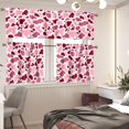 thumbnail image 4 of Pink Red Spot 3 Piece Kitchen Window Curtain Panel Tiers and Valance Set Rod Pocket Darkening Curtains Light Filtering Energy Efficient Curtain Set, 4 of 5