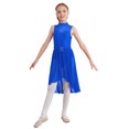 thumbnail image 1 of RUNQHUI Robe de Danse Lyrique Ballet Strass pour Filles Patinage Artistique Sans Manches Justaucorps Jazz Latin Danse Moderne Bleu Royal 6, 1 of 7