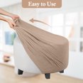 thumbnail image 2 of Lipstore Housse Extensible pour Pouf, Pantoufles Pouf Rondes pour Salon, Repose-Pieds, Kahki Extensible (Housse Seulement), 2 of 10