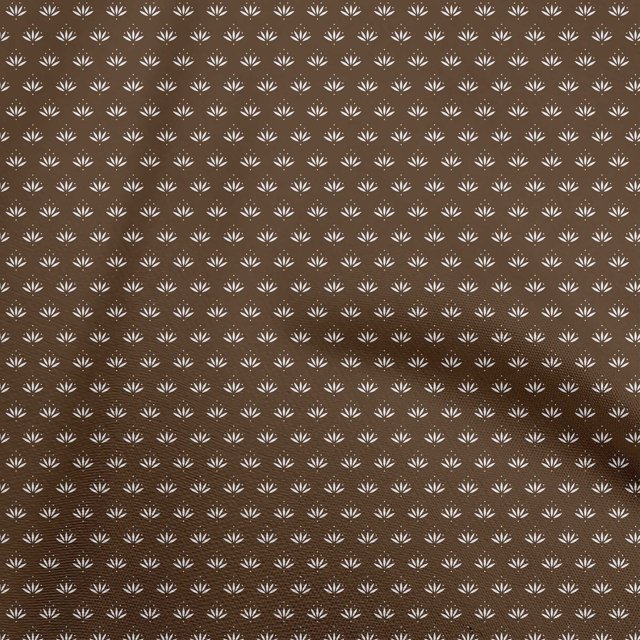 oneOone Cotton Poplin Brown Fabric Asian Block Craft Projects Decor Fabric Printed By The Yard 42 Inch Wide