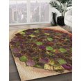 thumbnail image 3 of Ahgly Tapis Rond Lavable en Machine Intérieur Caramel Brun, 3 Pieds Rond, 3 of 7