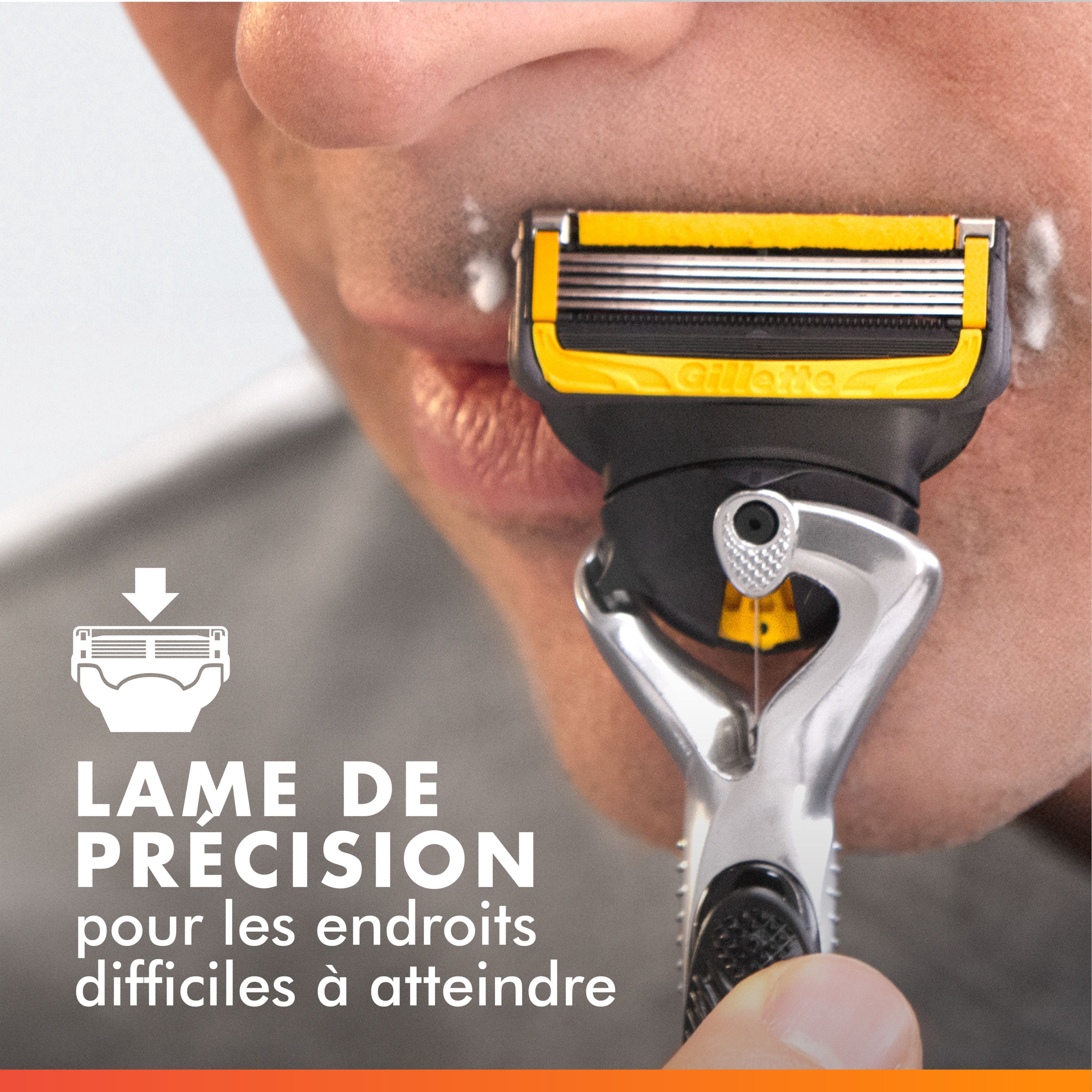 Gillette Fusion5 ProGlide Shield Rasoir pour Hommes, 1 Manche de Rasoir, 2 Recharges, Manche Flex-Pivot et Lame de Précision pour Hommes