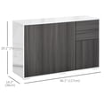 thumbnail image 3 of HOMCOM Buffet de Cuisine avec Tiroirs à Ouverture par Pression et Armoires de Rangement, Gris, 3 of 10