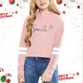 thumbnail image 2 of MIASHUI Girls Sweatshirt Children Long Sleeve Letters Short Hoodie Hoodie Top,Pink,8-9 Years, 2 of 4