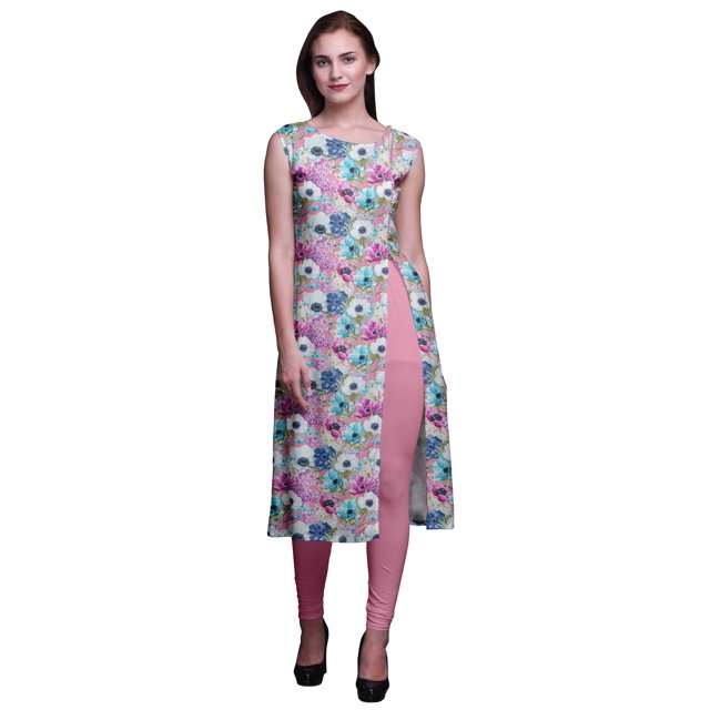 Bimba Robe Kurti Longue Imprimée Tunique Droite Robes pour Femmes Haut Indien