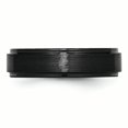 thumbnail image 3 of Black Ceramic Ridged Edge 6mm Brushed and Polished Band Ring 12 Size, 3 of 6
