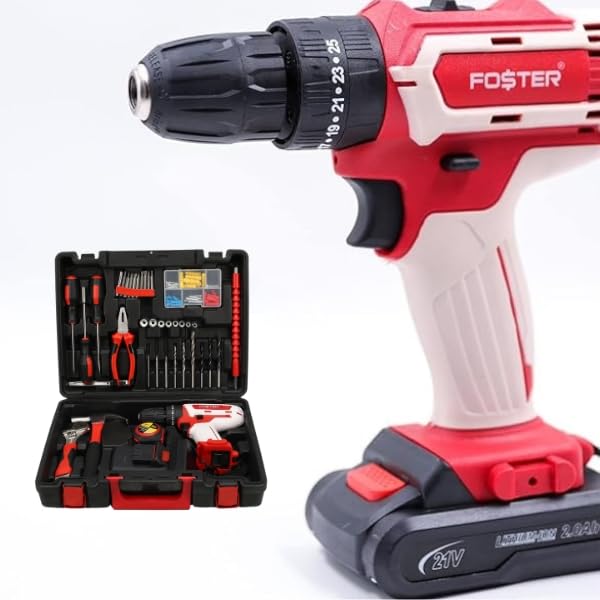 Fk 44-21 Brushless Impact Cordless Drill Driver Machine | Screwdriver Machine 2000mah, Chuck 10mm, 25-Level Torque With Lithium Ion Battery & Charger Drilling, Screwdriver Machine Tool