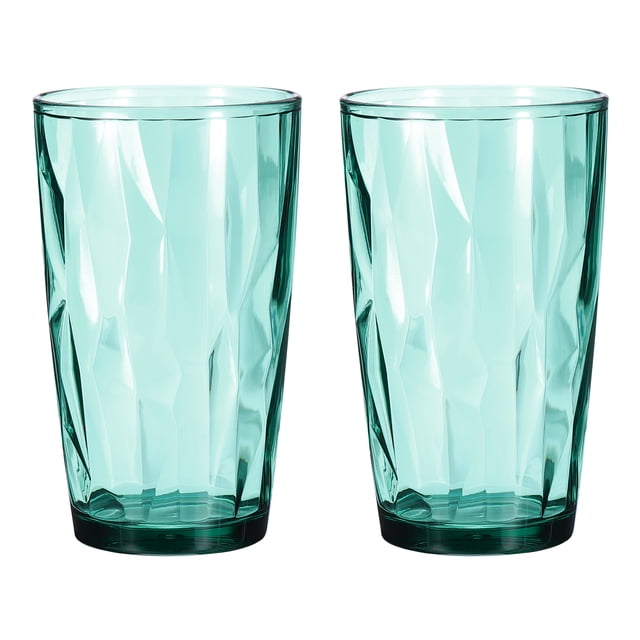 Unique Bargains Verres à Boire en Acrylique 17 Oz, Lot de 2 Gobelets Réutilisables en Plastique pour la Maison et l'Extérieur, Cyan