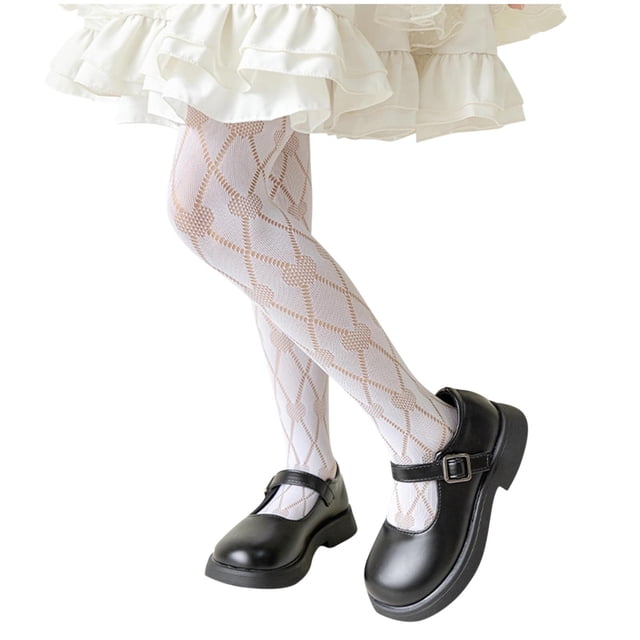 Girls Lace Tights Hollowed Fishnet Stockings Toddler Stockings Heart Pattern Dance Pantyhose Spring Summer 0-4 Years