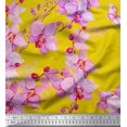 thumbnail image 1 of Soimoi Modal Satin Fabric Bird & Orchids Flower Print Sewing Fabric Yard 42 Inch Wide, 1 of 3