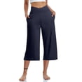 thumbnail image 1 of Capris Pantalons pour Femmes Extensibles Pantacourt Coupe Jambe Taille Juniors Polyester Légers Pantalons Capris Pantalons Capris pour Dames Style C-141 Marine TTG, 1 of 1