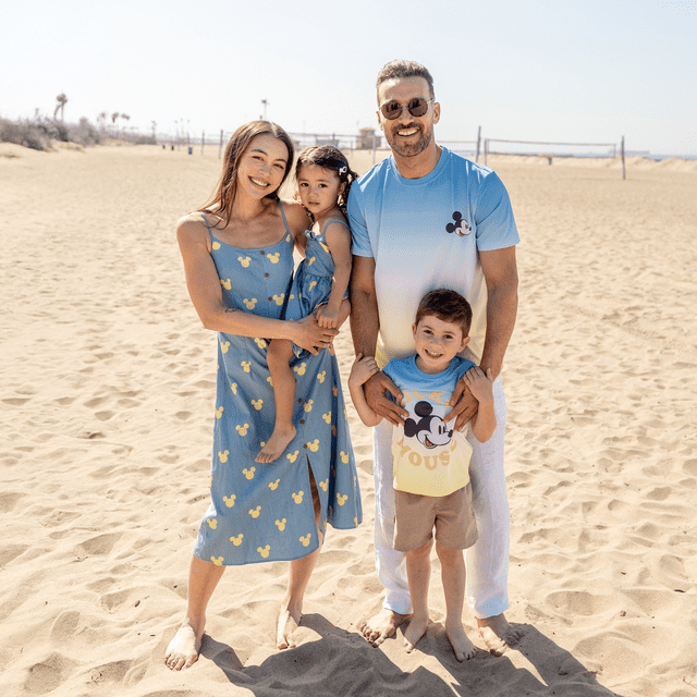 Disney Disney Mickey et Ses Amis Assortis pour la Famille Mickey Mouse Robe/combinaison/t-shirt en Denim à Imprimé Intégral