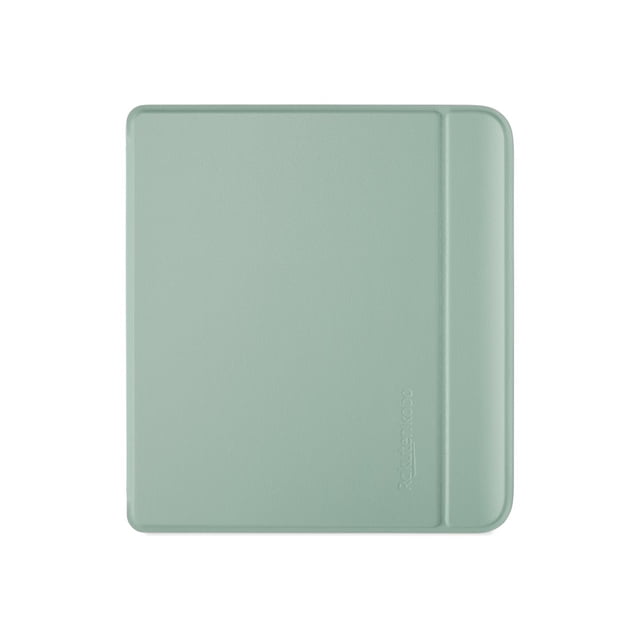 Kobo Libra SleepCover Couverture Rabattable Vert Jardin pour Liseuse Kobo Libra Couleur, Fabriquée avec des Matériaux Recyclés, Présentant une Finition Texturée Lisse et un logo Kobo en Relief sur le Rabat avant. Elle Comprend un Support Intégré pour Lecture Mains Libres de portrait et de Paysage.