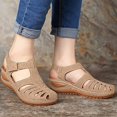 thumbnail image 2 of Chaussures Femme Chaussures Femme Sandales Décontractées d'Été Mode Décontractées Plates Couleur Unie à Oeillets, 2 of 4