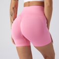 thumbnail image 4 of WEIYLL Yoga Womans Shorts Seamless Scrunch Workout Gym Solid Color Pink Pants M, 4 of 5