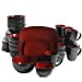 thumbnail image 3 of Gibson Soho Lounge Square Reactive Glaze Stoneware Dinnerware Set, Service for 8 (40pc), Red/Black, 3 of 15