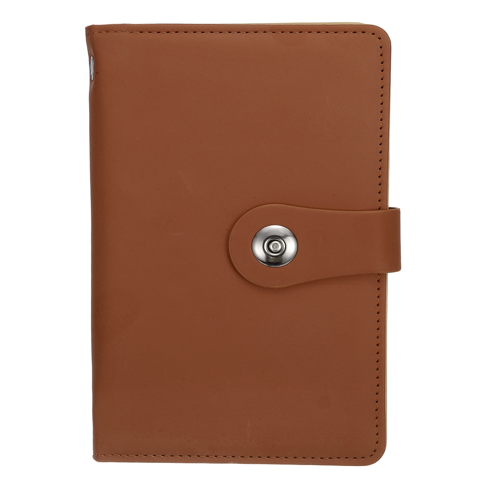 Uxcell 100 Envelope Challenge Binder, A6 PU Leather Savings Challenges Book with Envelopes Money Saving Binder with Horizontal Insert for Office Budgeting Saving Expense, Brown