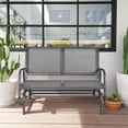 thumbnail image 3 of Gymax 48'' Outdoor Patio Swing Glider Bench Chair Loveseat Rocker Lounge Backyard Grey, 3 of 10