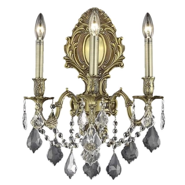 Elegant Lighting Monarch Applique Murale Traditionnelle 3 Lumières E12 Or Français