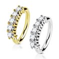 thumbnail image 3 of Open Hoop Rings for Nose, Ear Cartilage and Lip Piercings 14Kt Gold Five CZ, 3 of 3