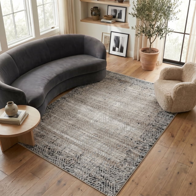 Tapis d'intérieur abstrait géométrique de la collection Rug Branch Sakarya