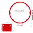 thumbnail image 3 of Hearth & Gear Jante de Basketball de Remplacement en Acier, Jante de Basketball Portable et Filet avec Vis, Panier de Basketball Robuste Résistant aux Intempéries pour Intérieur Extérieur, Jante de Basketball et Filet 60 X 60 cm, Lot de 12, 3 of 7