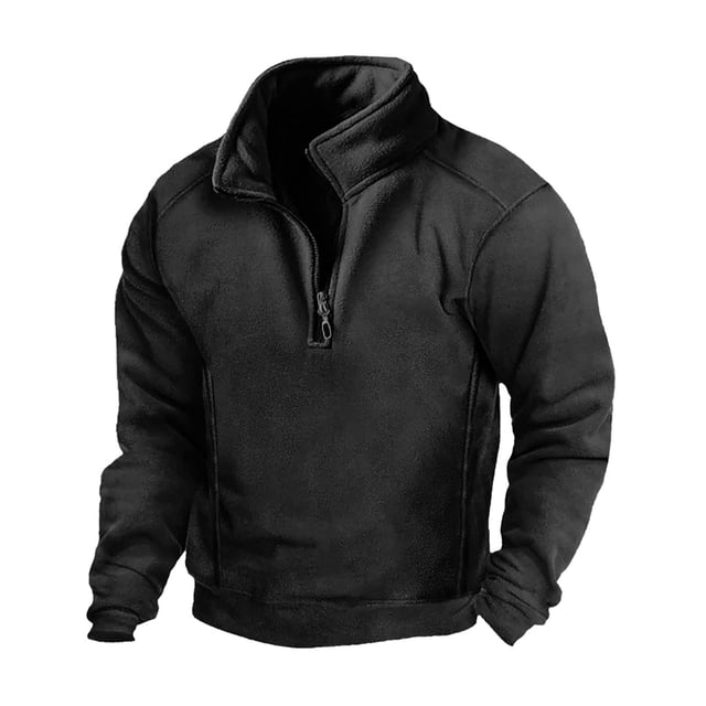 FAIWAD Men's Fleece Sweatshirt Long Sleeve Drop Shoulder Casual Sweatshirt Half Zip Plus Size Pullover Tops