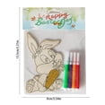 thumbnail image 3 of EGNMCR Easter Decorations Easter DIY Wooden Picture Board Rabbits Coloring Art Decoration Eggs Gift Parents And Children Activity Easily Accomplished Flowers 4ML Wooden coloring board, 3 of 6
