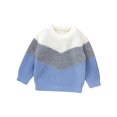 thumbnail image 1 of Faithtur Baby Knit Sweaters Cute Long Sleeve Round Neck Contrast Color Pullover Tops Toddler Sweatshirts, 1 of 9