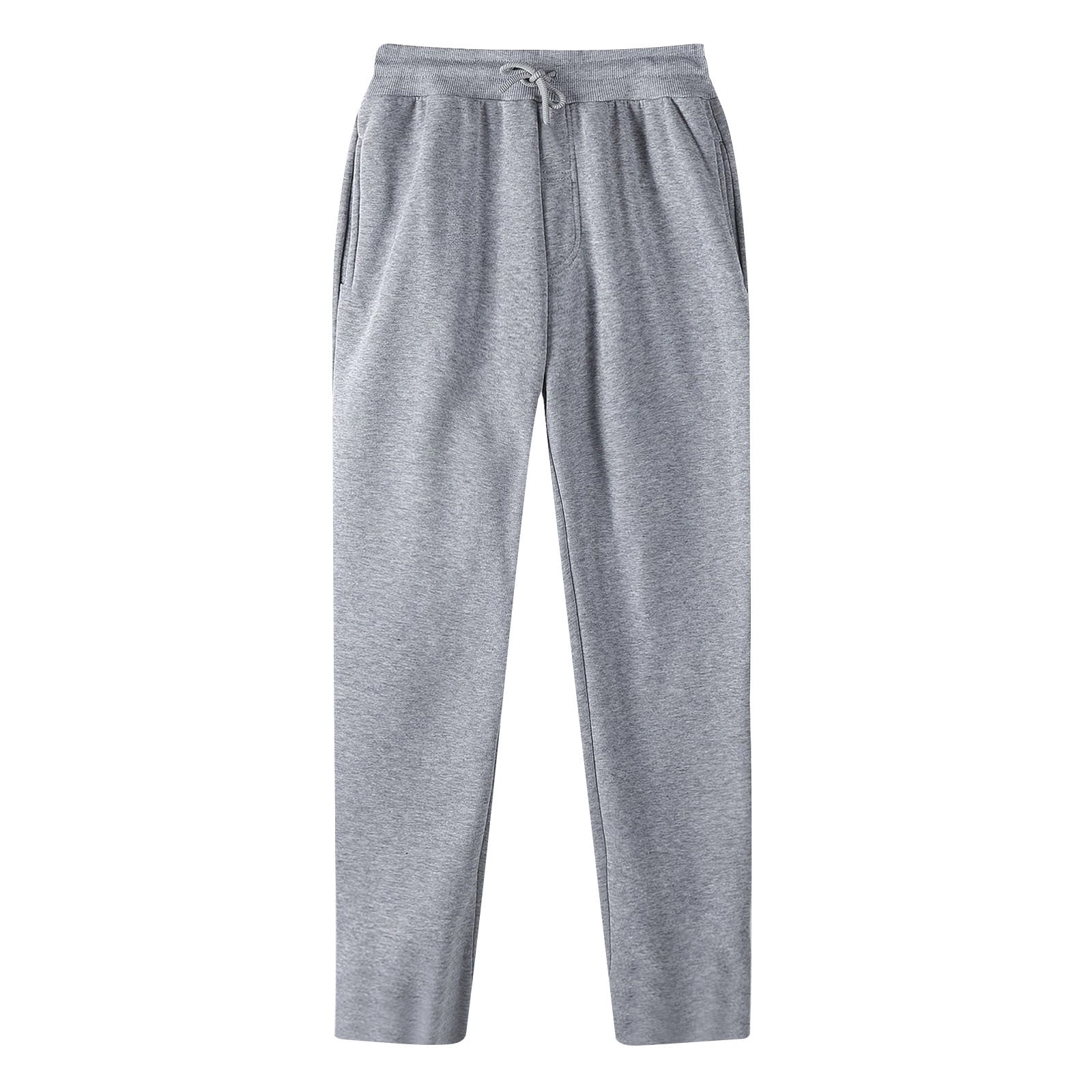 LOVZFMLL Men's Pants Men's Fashion Drawstring Elastic Waist Solid Color Casual Sweat Length Pants