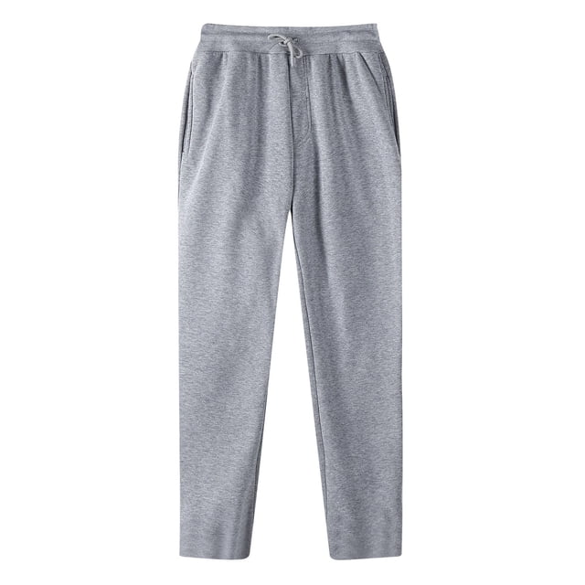 FAIWAD Men's Elastic Waist Drawstring Sweatpants in grey, featuring a casual loose fit and solid color design. These joggers are made from lightweight, breathable polyester for comfort and durability. The elastic waistband with a drawstring ensures a secure fit, while the straight-leg silhouette offers a relaxed style. Suitable for various occasions such as casual outings, workouts, or lounging. Pairs well with t-shirts, tank tops, or formal shirts.