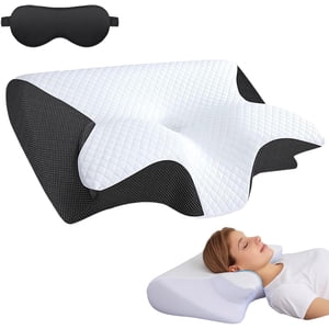 Restora Pillow for Sleep, Restora Cervical Neck Traction Pillow, Ergonomic Side Sleeper Pillows, Breathable Memory Foam Contour Pillows for Side, Back, Stomach Sleepers,Washable Cooling Cover