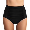 thumbnail image 1 of Women High Waist Ruched Bikini Bottoms Tummy Control Swimsuit Briefs Pants, 1 of 3